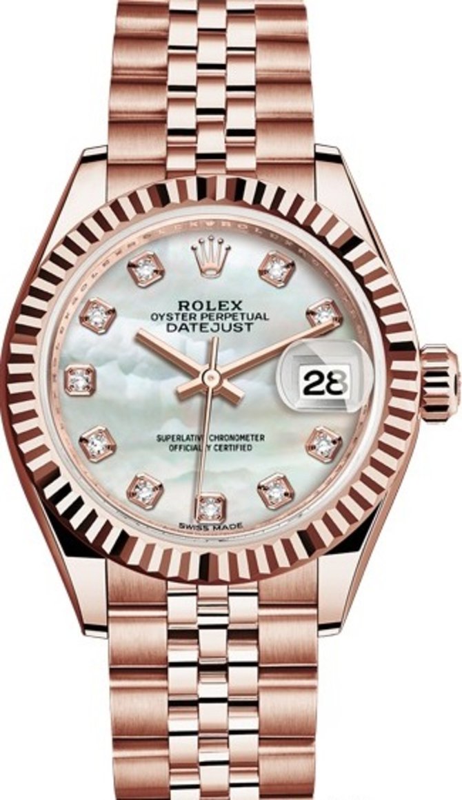 Rolex 279175-0018 Datejust Ladies 28 mm Everose Gold  - фото 1