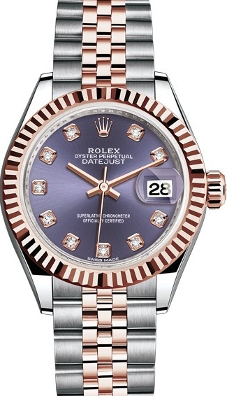 279171-0015 Rolex 28 mm Steel and Everose Gold Datejust Ladies
