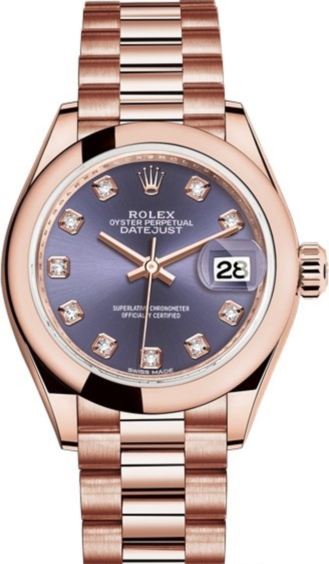 Rolex 279165-0019 Datejust Ladies 28 mm Everose Gold  - фото 1