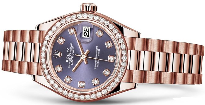 Rolex 279135rbr-0020 Datejust Ladies 28 mm Everose Gold  - фото 2