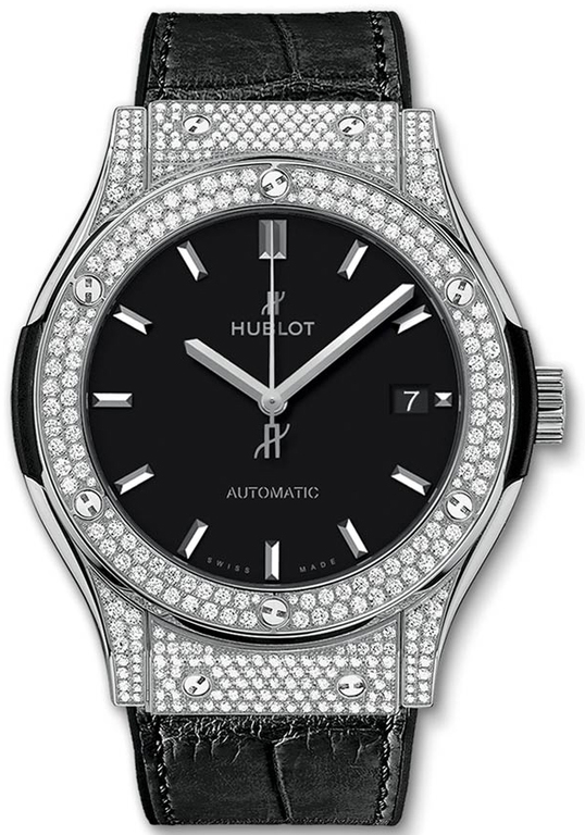 542.NX.1171.LR.1704 Hublot Titanium Pave Classic Fusion