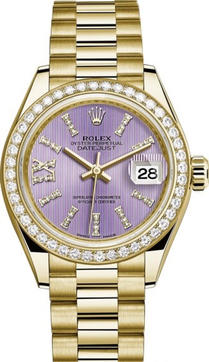 Rolex 279138rbr-0010 Datejust Ladies 28 mm Yelow Gold  - фото 1