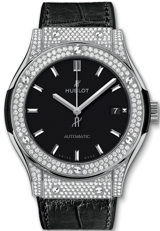 565.NX.1171.LR.1704 Hublot Titanium Pave Classic Fusion