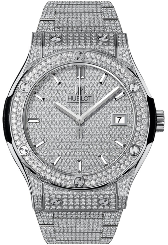 Hublot 511.NX.9010.NX.3704 Classic Fusion Titanium Full Pave