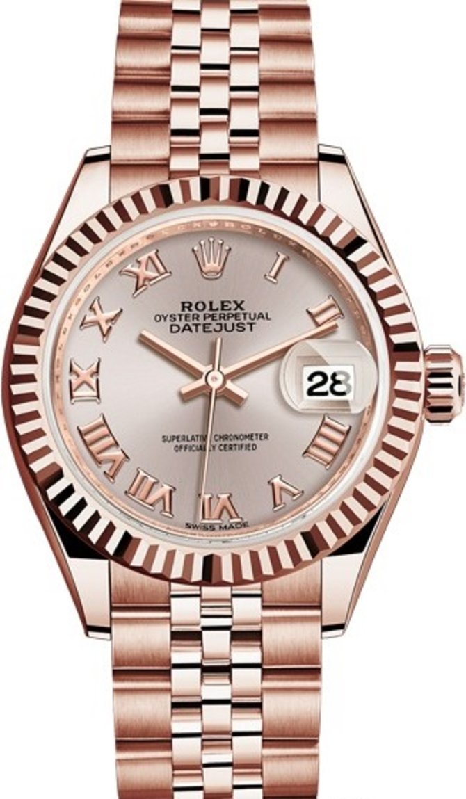 Rolex 279175-0012 Datejust Ladies 28 mm Everose Gold  - фото 1