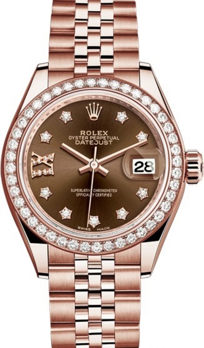Rolex 279135rbr-0002 Datejust Ladies 28 mm Everose Gold  - фото 1
