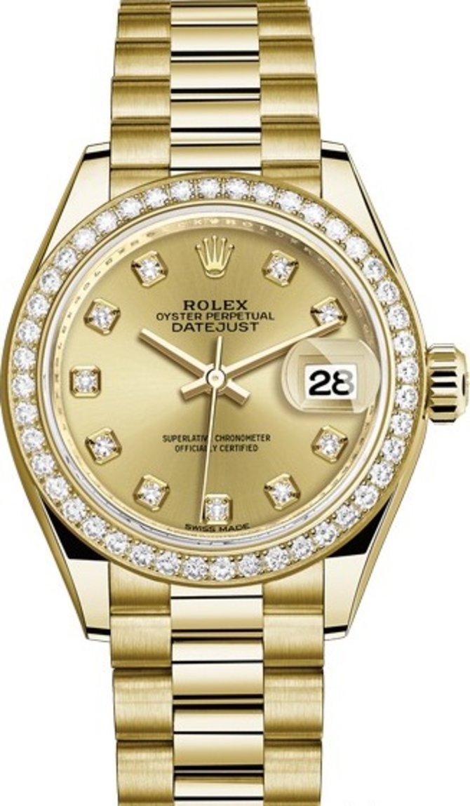 Rolex 279138rbr-0023 Datejust Ladies  28 mm Yelow Gold  - фото 1