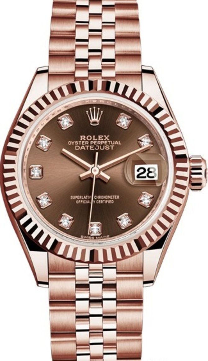 Rolex 279175-0010 Datejust Ladies 28 mm Everose Gold  - фото 1