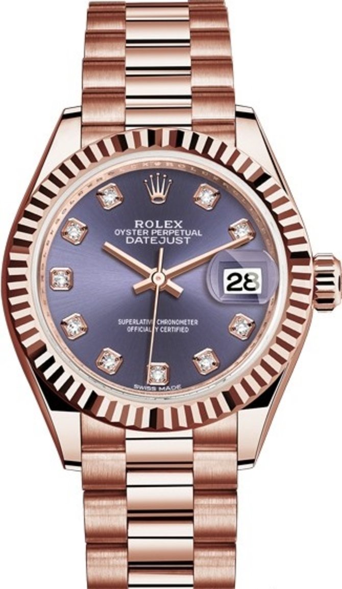 Rolex 279175-0019 Datejust Ladies 28 mm Everose Gold  - фото 1