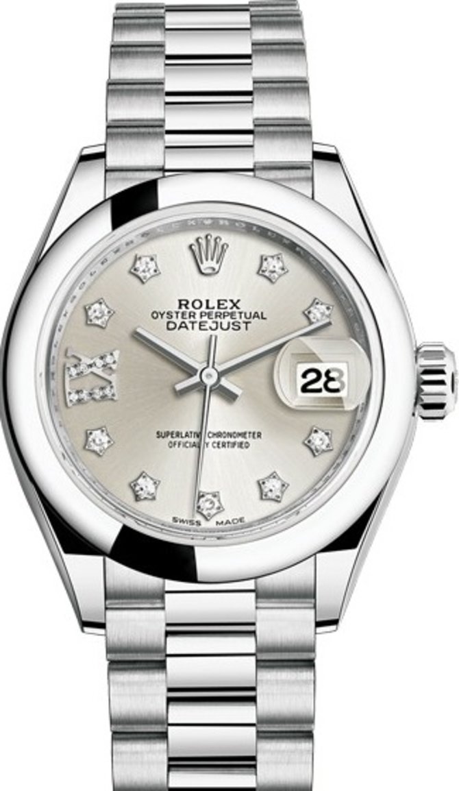 Rolex 279166-0001 Datejust Ladies 28 mm Platinum - фото 1