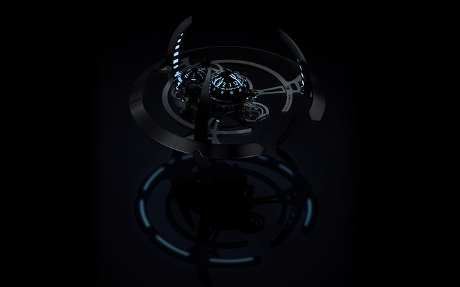 MB&F 50.6801/400 Perfomance Art Starfleet Machine Black Badger Phantom Blue - фото 2