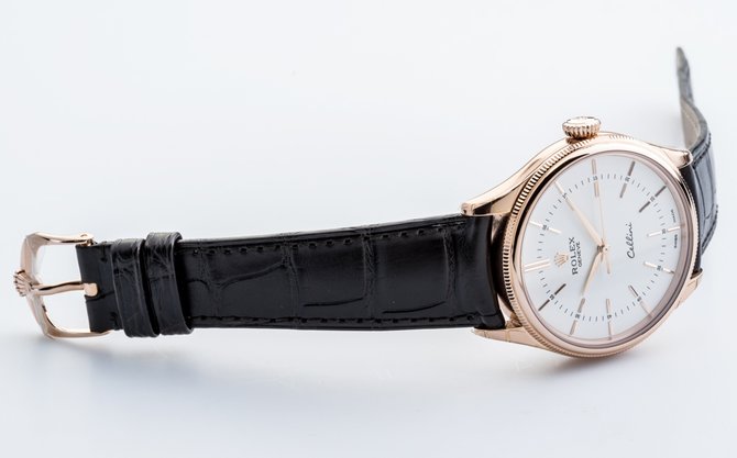 Rolex 50505 white lacquer dial Cellini Time Everose Gold - фото 6