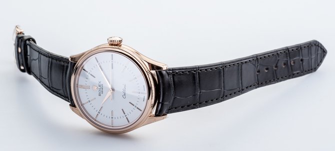 Rolex 50505 white lacquer dial Cellini Time Everose Gold - фото 8