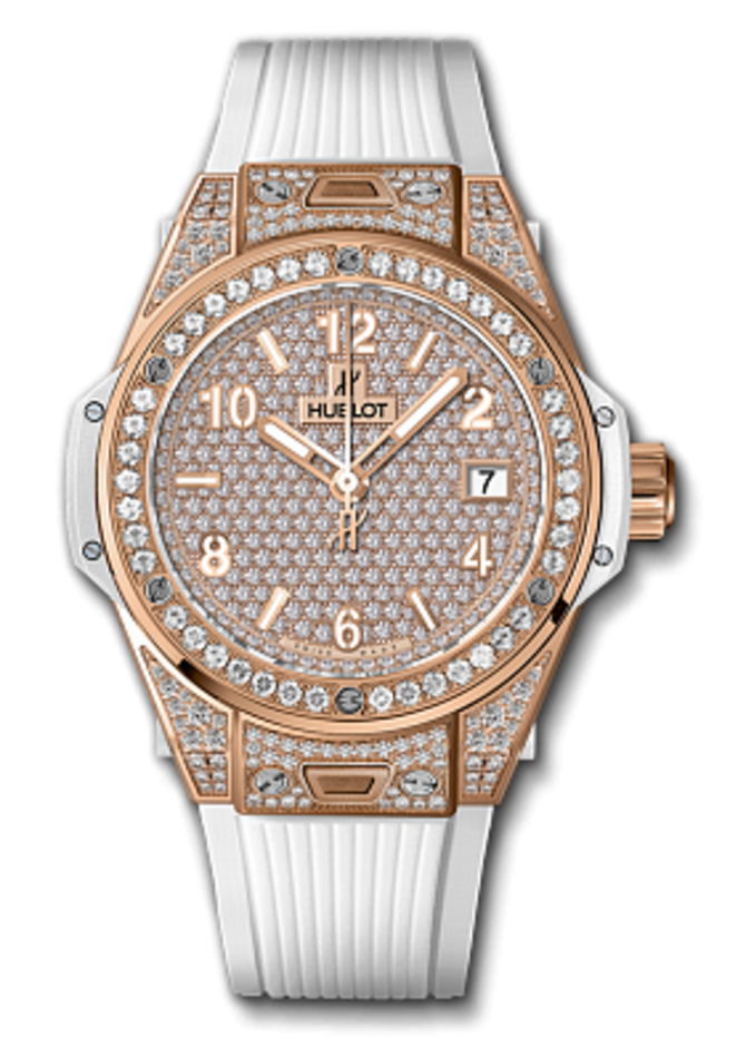 Hublot 465.OE.9010.RW.1604 Big Bang One Click 39 mm One Click King Gold White Full Pavé