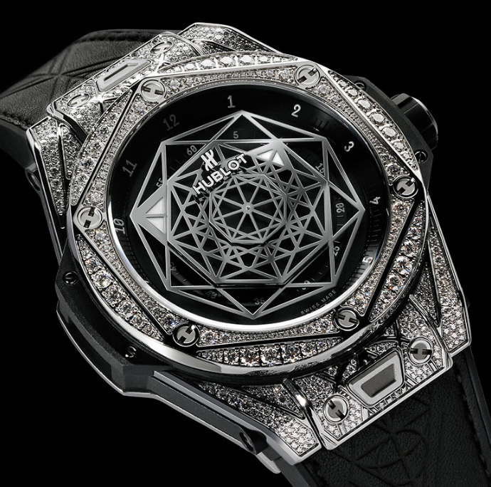 415.NX.1112.VR.1704.MXM17 Hublot Titanium Pave 45mm Big Bang Sang Bleu