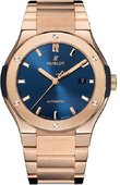 Hublot Classic Fusion 568.OX.7180.OX Bracelet Blue King Gold