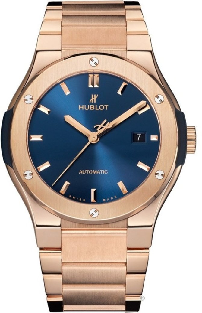 Hublot 548.OX.7180.OX Classic Fusion Bracelet Blue King Gold