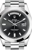Rolex Day-Date 228206 Black set with diamonds 40 mm Platinum