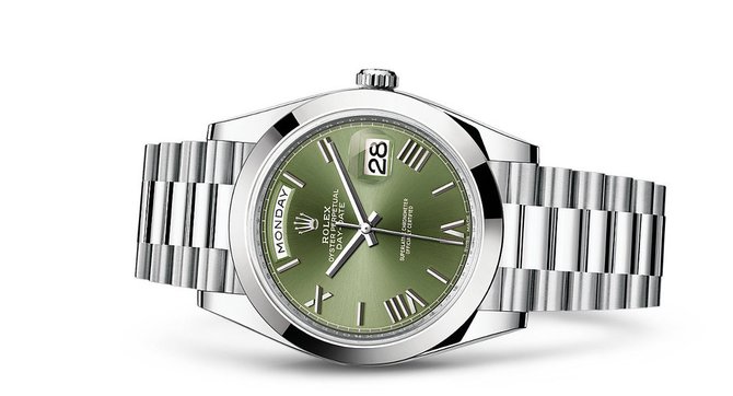 Rolex 228206 Olive green Day-Date 40 mm Platinum - фото 2