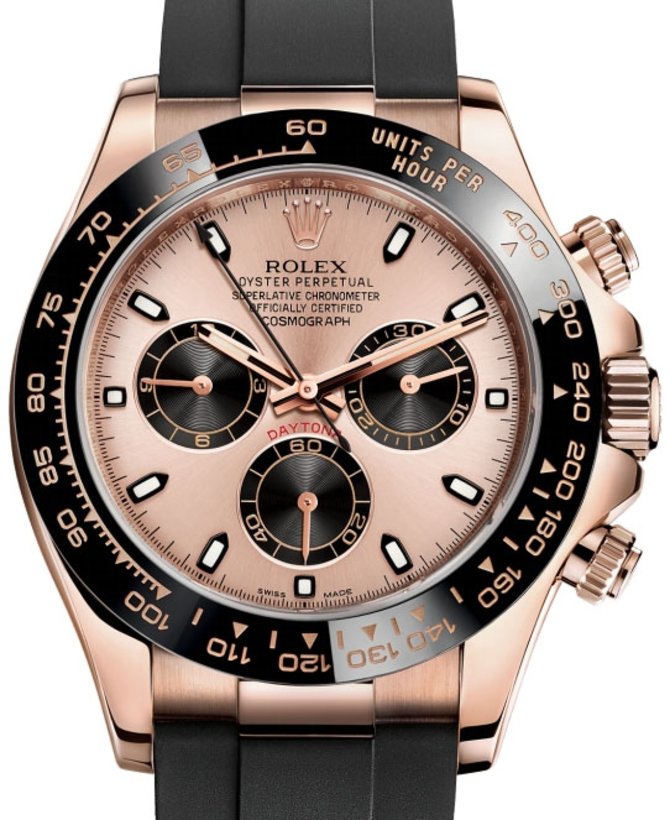 Rolex 116515LN Pink and black Daytona Everose gold Black Cerachrom Oysterflex