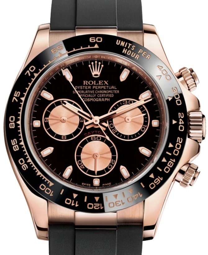 Rolex 116515LN Black and pink Daytona Everose gold Black Cerachrom Oysterflex