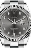 Rolex Часы Rolex Datejust 126334 Dark rhodium set with diamonds 41 White Rolesor