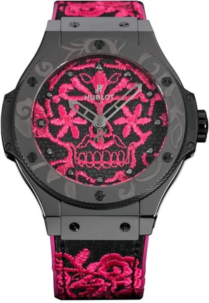 Hublot 343.CS.6590.NR.AKS16 Big Bang 41mm Ladies Sugar Skull Hot Pink