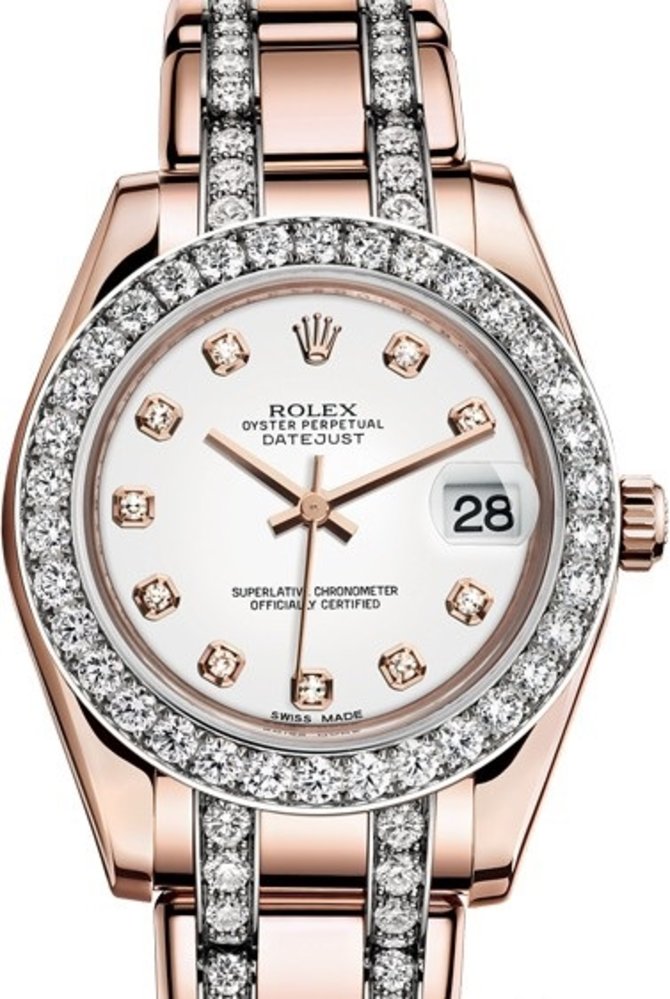 Rolex 81285-0040 Datejust Ladies Pearlmaster Everose Gold 34 mm