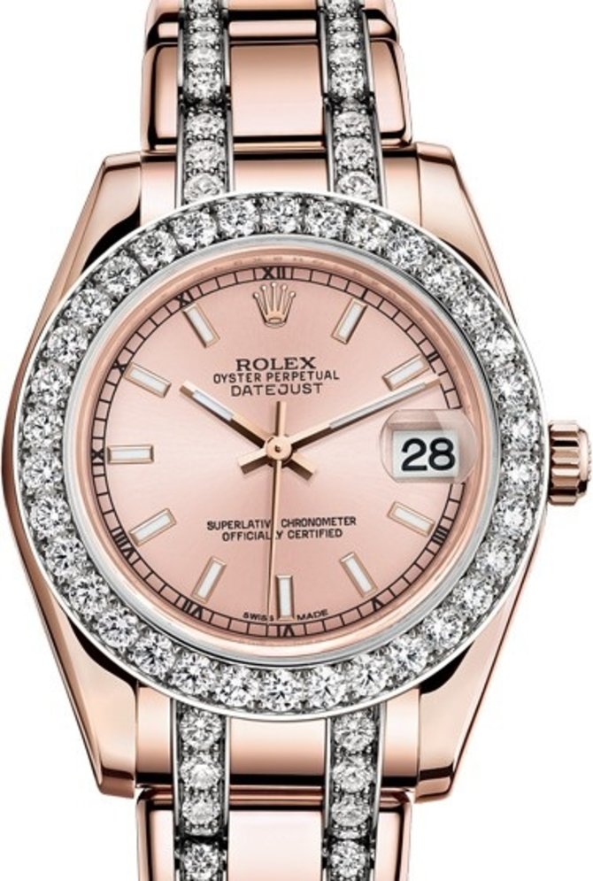 Rolex 81285-0037 Datejust Ladies Pearlmaster Everose Gold 34 mm