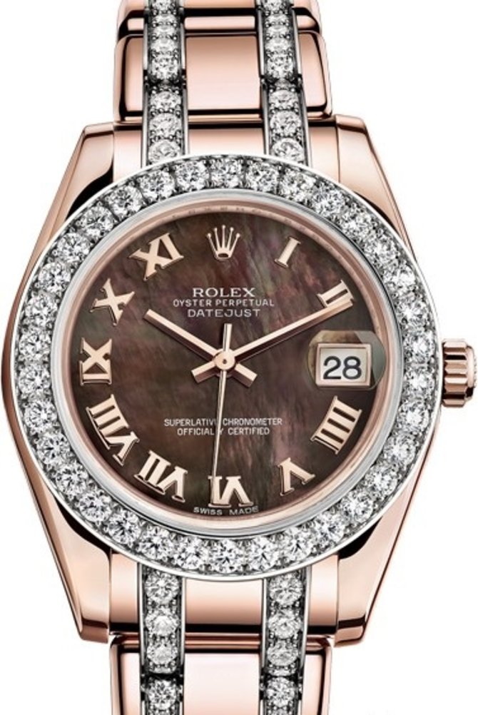 Rolex 81285-0035 Datejust Ladies Pearlmaster Everose Gold 34 mm