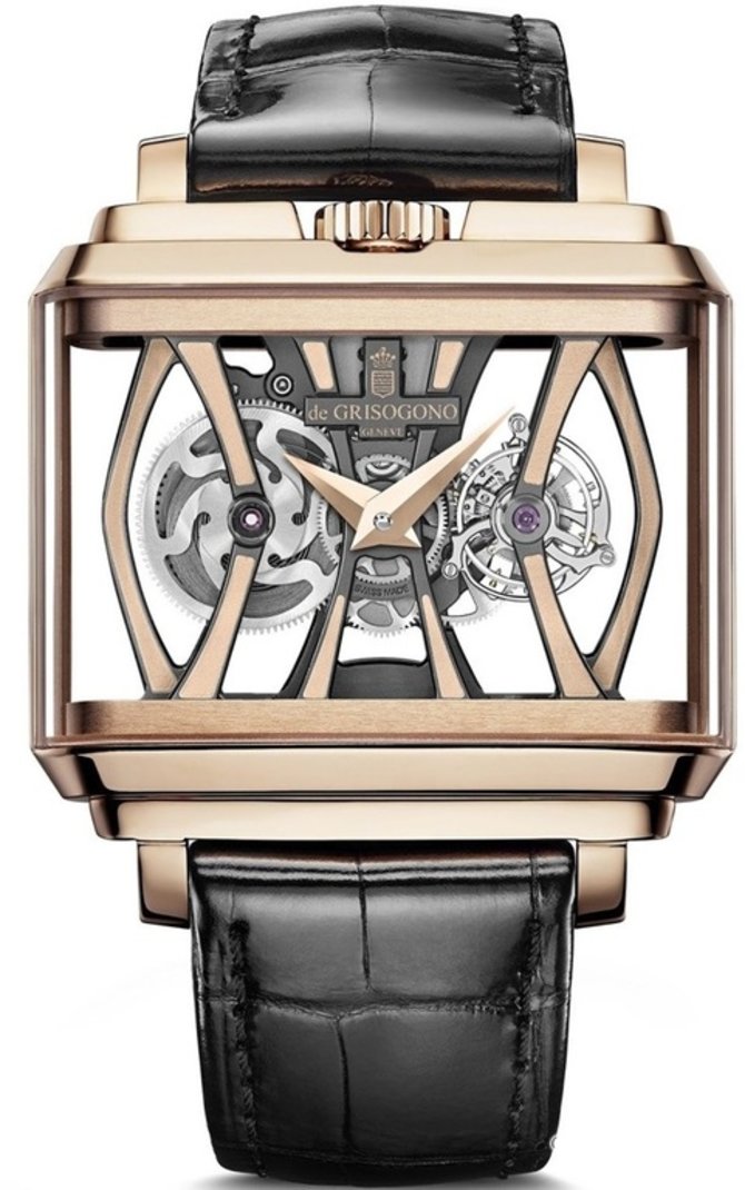 deGrisogono De Grisogono New Retro Tourbillon Skeleton 01 Instrumentino Rose Gold