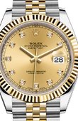 Rolex Часы Rolex Datejust 126333 Champagne set with diamonds Jubilee Bracele Yellow Rolesor