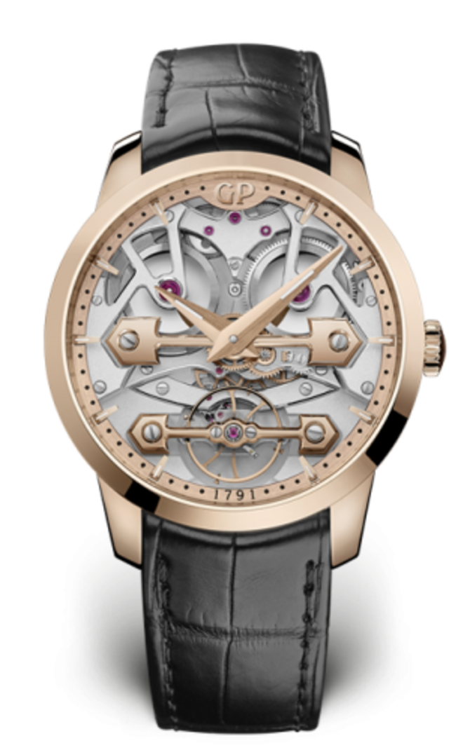 Girard Perregaux 86000-52-001-BB6A Haute Horlogerie Classic Bridges 45mm Pink Gold Alligator