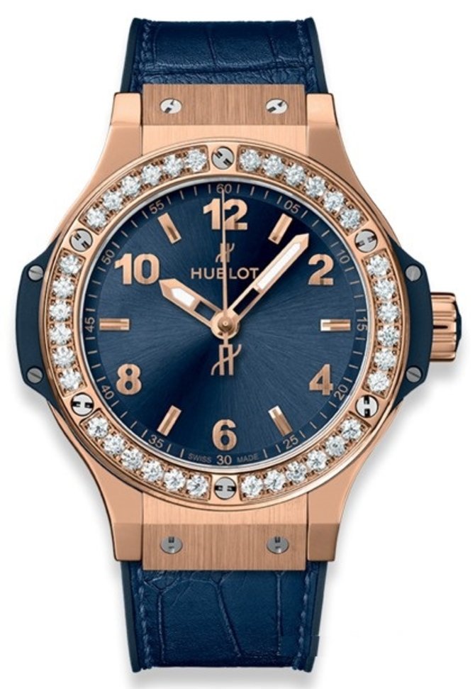 Hublot 361.PX.7180.LR.1204 Big Bang 38mm Ladies Gold Blue Diamonds 38 mm