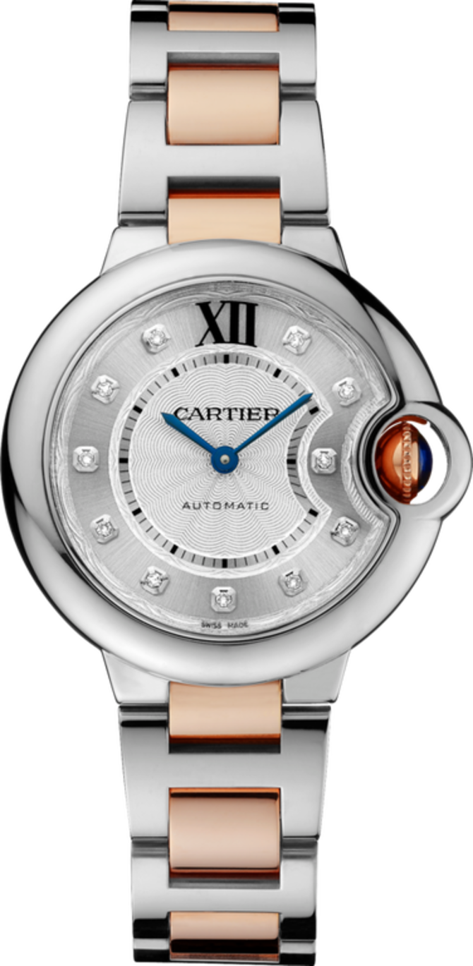 Cartier WE902061 Ballon Bleu de Cartier Pink Gold Diamonds Steel