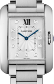 Cartier Tank W4TA0004 Anglaise Medium Model Steel Diamonds