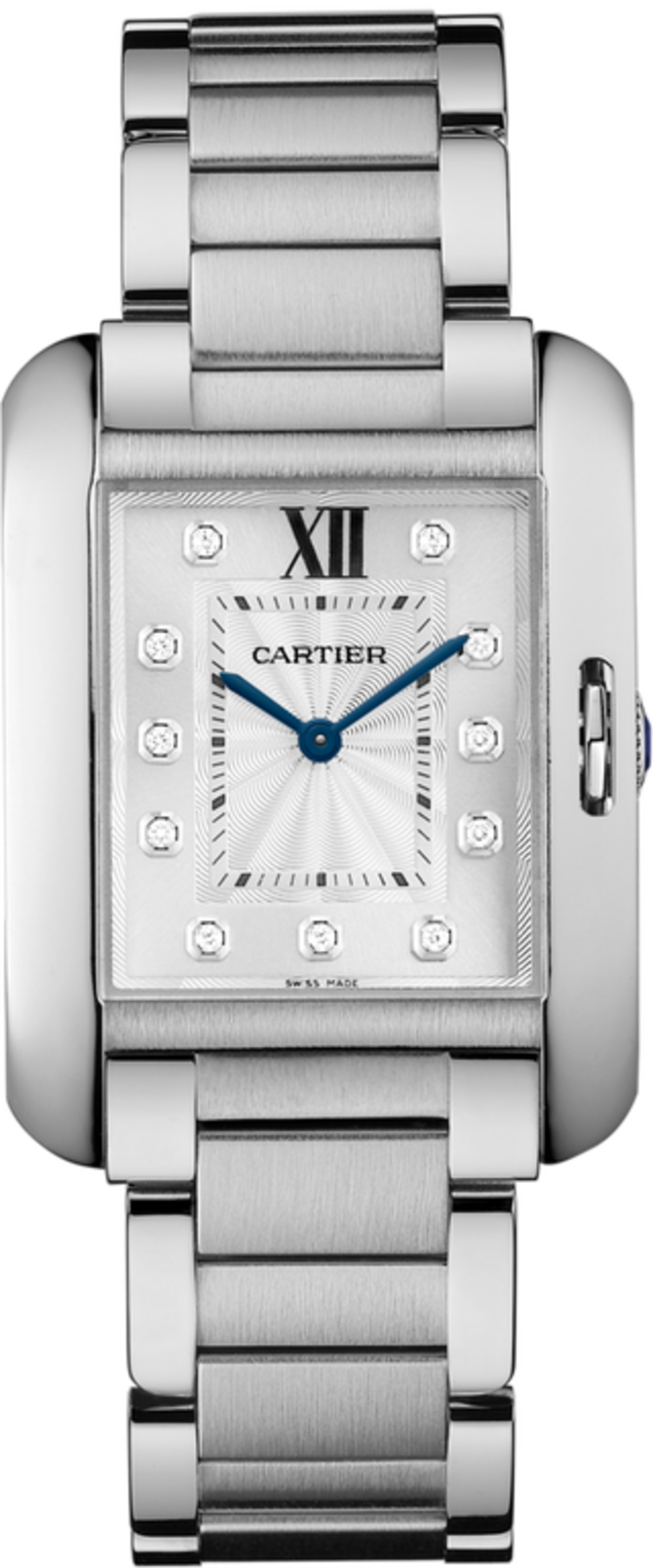 Cartier W4TA0004 Tank Anglaise Medium Model Steel Diamonds