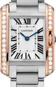 Cartier Tank W3TA0002 Anglaise Small Pink Gold Steel Diamonds