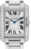 Cartier Tank WT100028 Anglaise Medium White Gold Diamonds