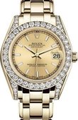 Rolex Часы Rolex Datejust Ladies 81158-0086 Pearlmaster Yellow Gold 34 mm