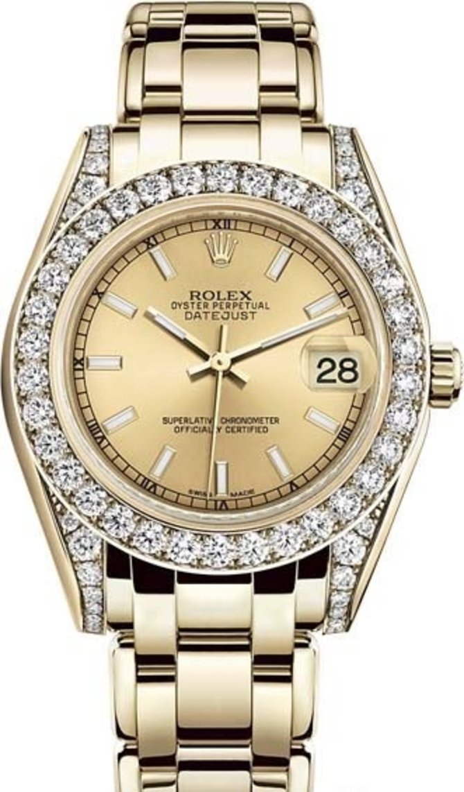 Rolex 81158-0086 Datejust Ladies Pearlmaster Yellow Gold 34 mm