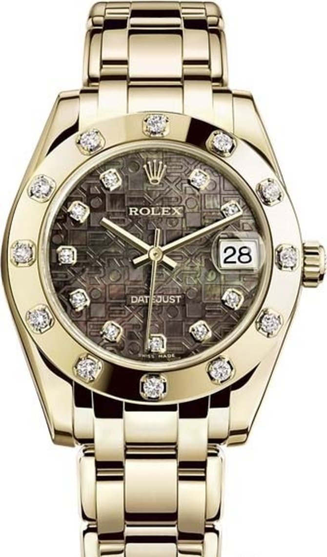 Rolex 81318-0004 Datejust Ladies Pearlmaster Yellow Gold 34 mm 