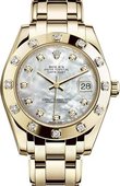 Rolex Часы Rolex Datejust Ladies 81318-0006 Pearlmaster Yellow Gold 34 mm 