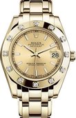 Rolex Часы Rolex Datejust Ladies 81318-0018 Pearlmaster Yellow Gold 34 mm