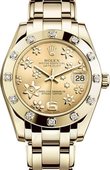 Rolex Часы Rolex Datejust Ladies 81318-0037 Pearlmaster Yellow Gold 34 mm