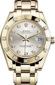 Rolex Часы Rolex Datejust Ladies 81318-0022 Pearlmaster Yellow Gold 34 mm
