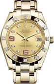 Rolex Часы Rolex Datejust Ladies 81318-0041 Pearlmaster Yellow Gold 34 mm
