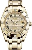 Rolex Часы Rolex Datejust Ladies 81318-0044 Pearlmaster Yellow Gold 34 mm 