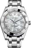 Rolex Datejust Ladies 81319-0007 Pearlmaster White Gold 34 mm 