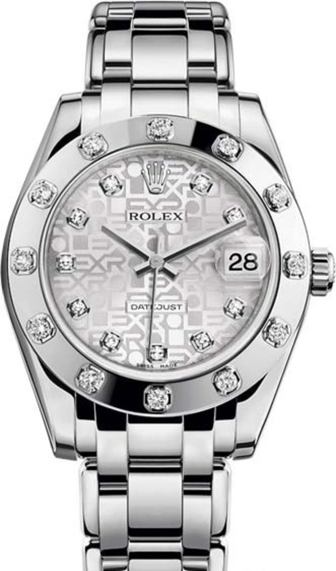 Rolex 81319-0009 Datejust Ladies Pearlmaster White Gold 34 mm